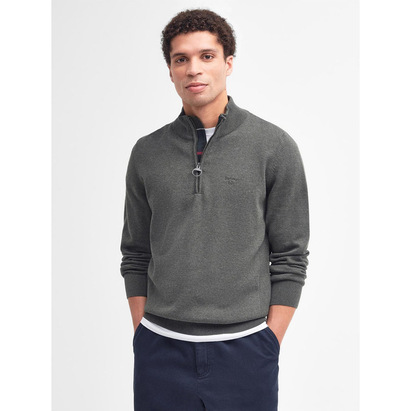 Pull col zippé Pima Barbour