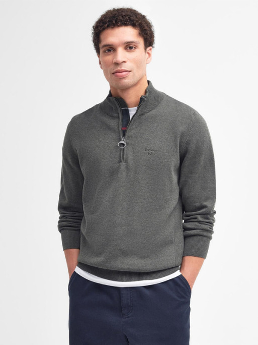 Pull col zippé Pima Barbour