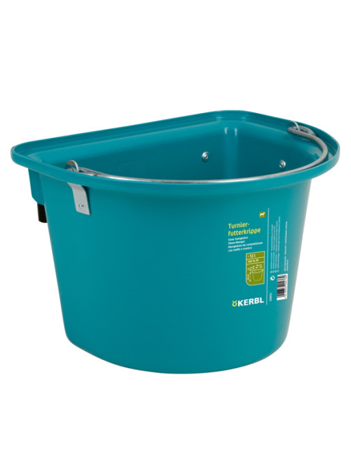 Seau-mangeoire de porte avec crochet et anse 12L Kerbl