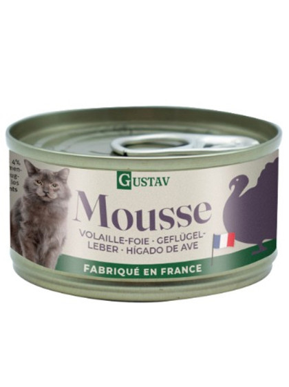 Mousse foie et volaille chat 85g Gustav