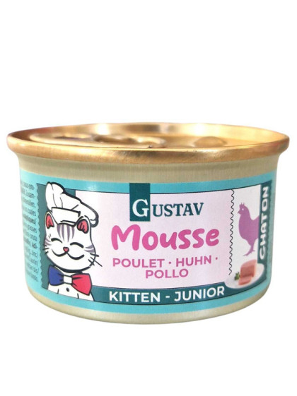 Mousse au poulet chat junior 85g Gustav