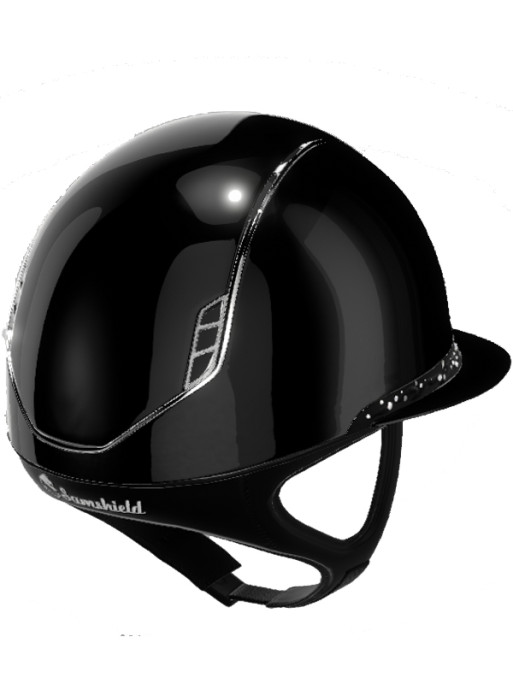 Casque Miss Shield Shadowglossy Flower Swarovski et blason Crystal Fabric 2.0 Samshield  (Mousse obligatoire vendue séparément)