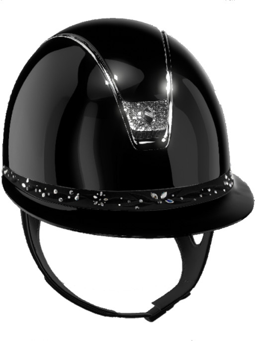 Casque Miss Shield Shadowglossy Flower Swarovski et blason Crystal Fabric 2.0 Samshield  (Mousse obligatoire vendue séparément)