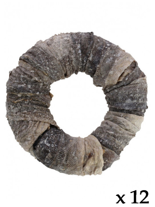 Anneau de peau de boeuf avec poisson 220g (lot de 12)