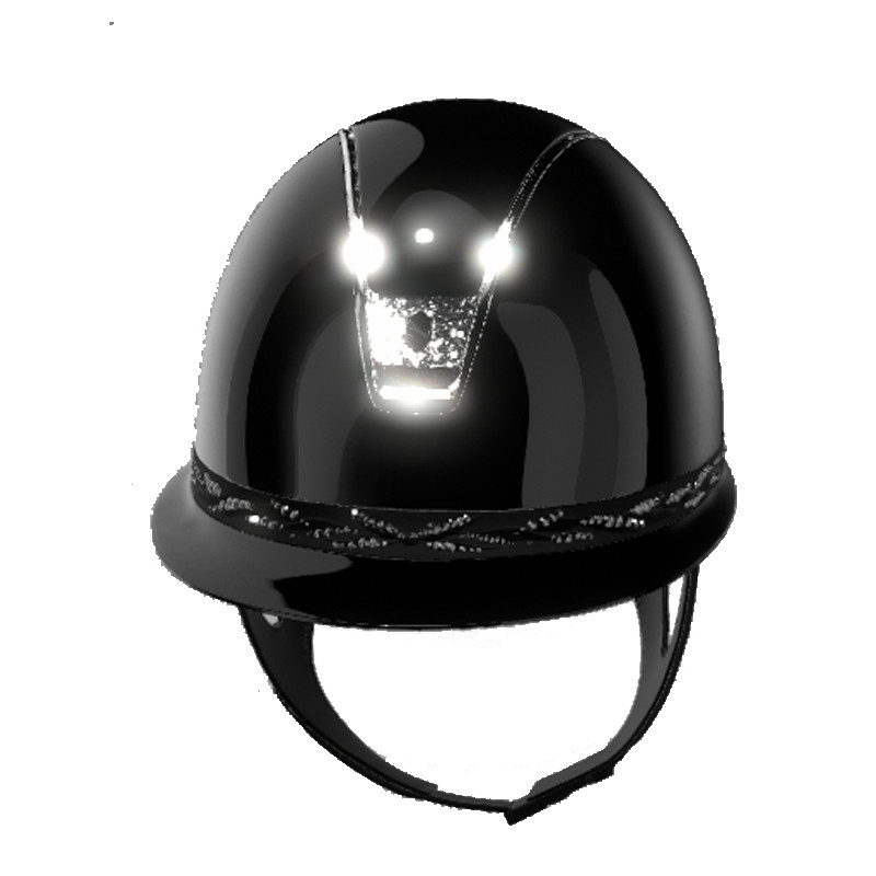 Casque Miss Shield Shadowglossy Flower Swarovski et blason Crystal Fabric Silver 2.0 Samshield