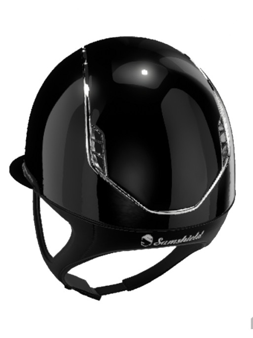 Casque Miss Shield Shadowglossy Flower Swarovski et blason Crystal Fabric Silver 2.0 Samshield