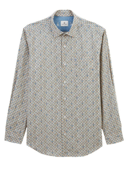 Chemise manches longues losange et pieuvre Serge Blanco