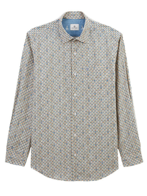 Chemise manches longues losange et pieuvre Serge Blanco