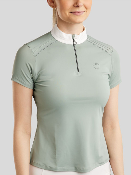 Polo de concours manches courtes MoPearl Pintucks Montar