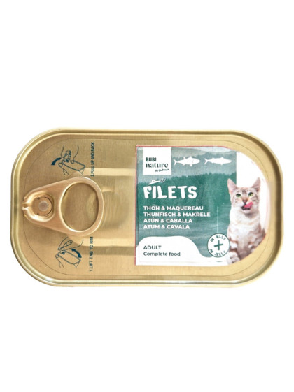 Filets adulte complet gelée thon/maquereau chat 85g Bubi Nature