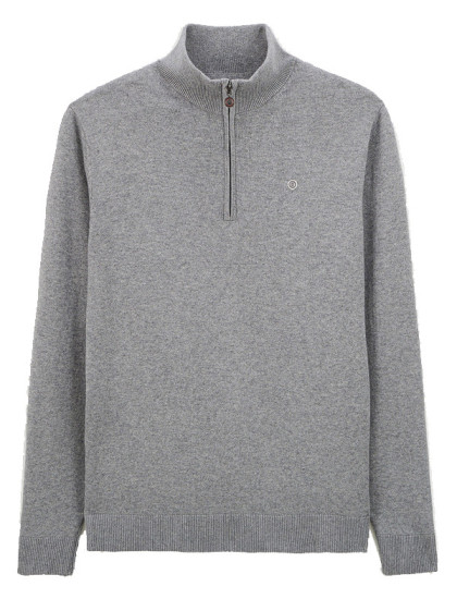Pull col zippé Malo Serge Blanco