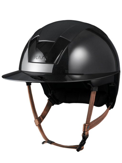 Casque Kooki Lady Shiny jugulaire marron Kask