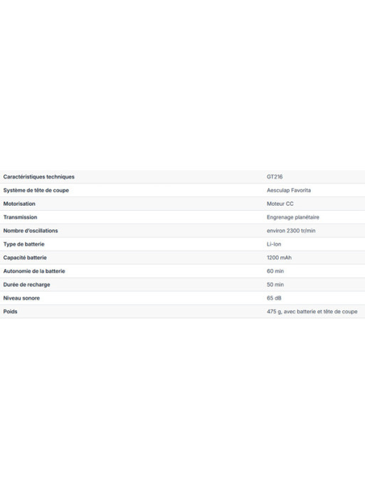 Tondeuse sur batterie Libra Aesculap