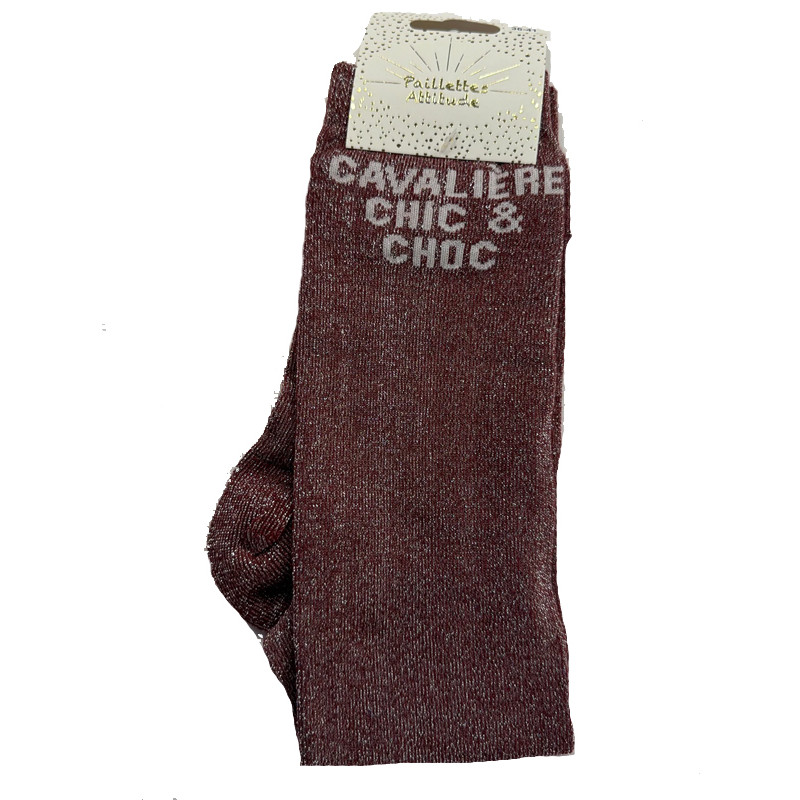 Chaussettes pailletée ''Cavallière chic&choc'' Paillettes Attitude