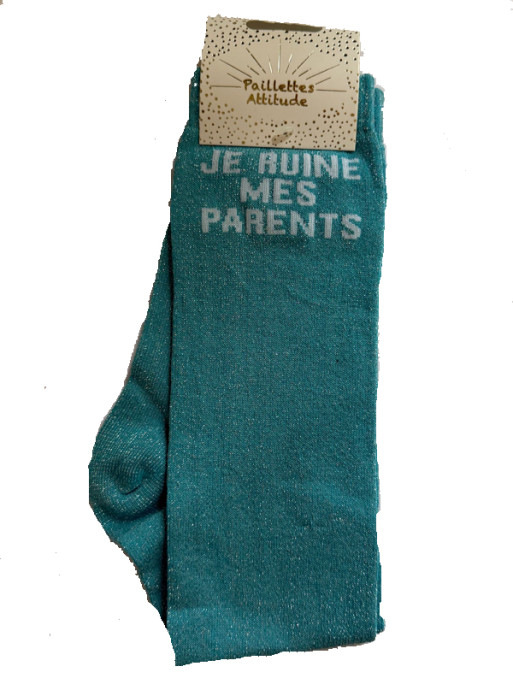 Chaussettes d'équitation pailletées ''Je ruine mes parents'' Paillettes Attitude