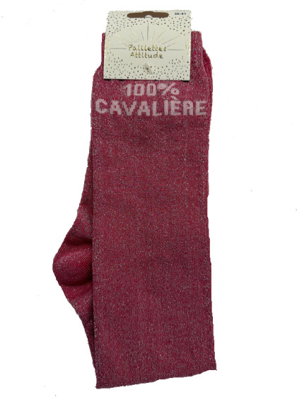 Chaussettes d'équitation pailletées ''100% Cavalière'' Paillettes Attitude