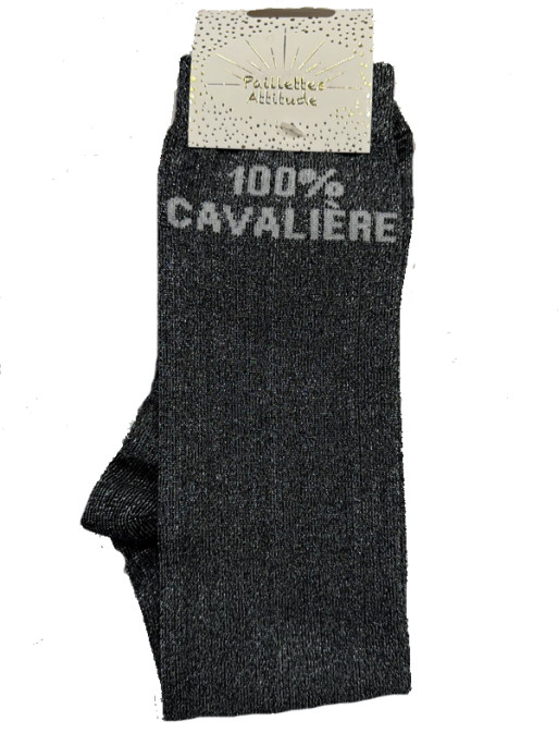 Chaussettes d'équitation pailletées ''100% Cavalière'' Paillettes Attitude
