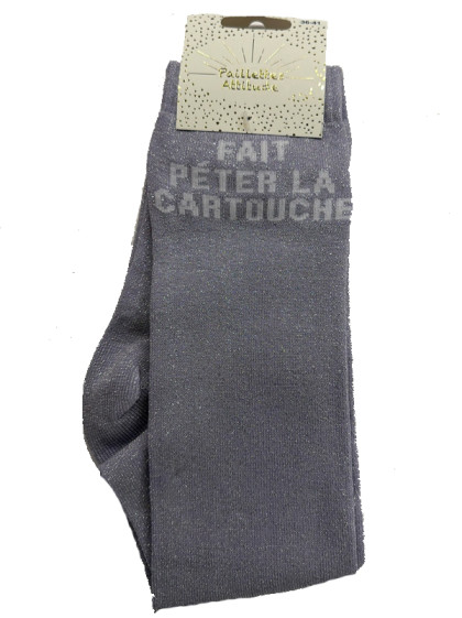 Chaussettes d'équitation pailletées ''Fait péter la cartouche'' Paillettes Attitude