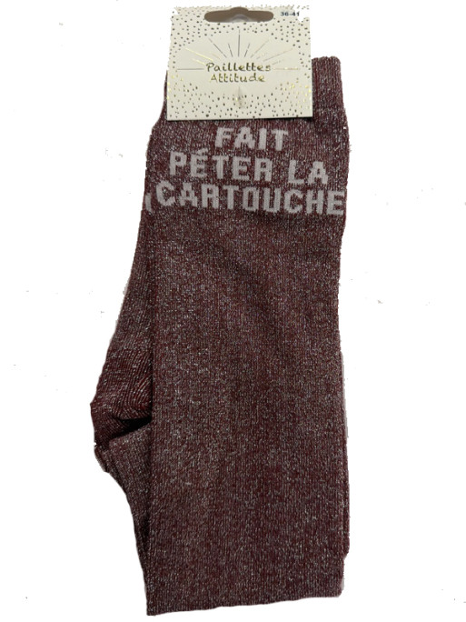 Chaussettes d'équitation pailletées ''Fait péter la cartouche'' Paillettes Attitude