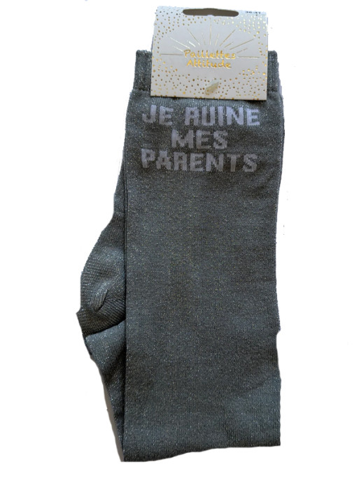 Chaussettes d'équitation pailletées ''Je ruine mes parents'' Paillettes Attitude