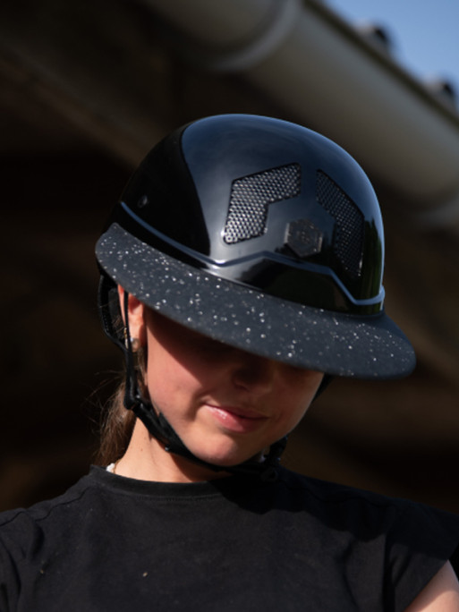 Casque Armet Star visière paillettes + sticker paillettes Flex-on