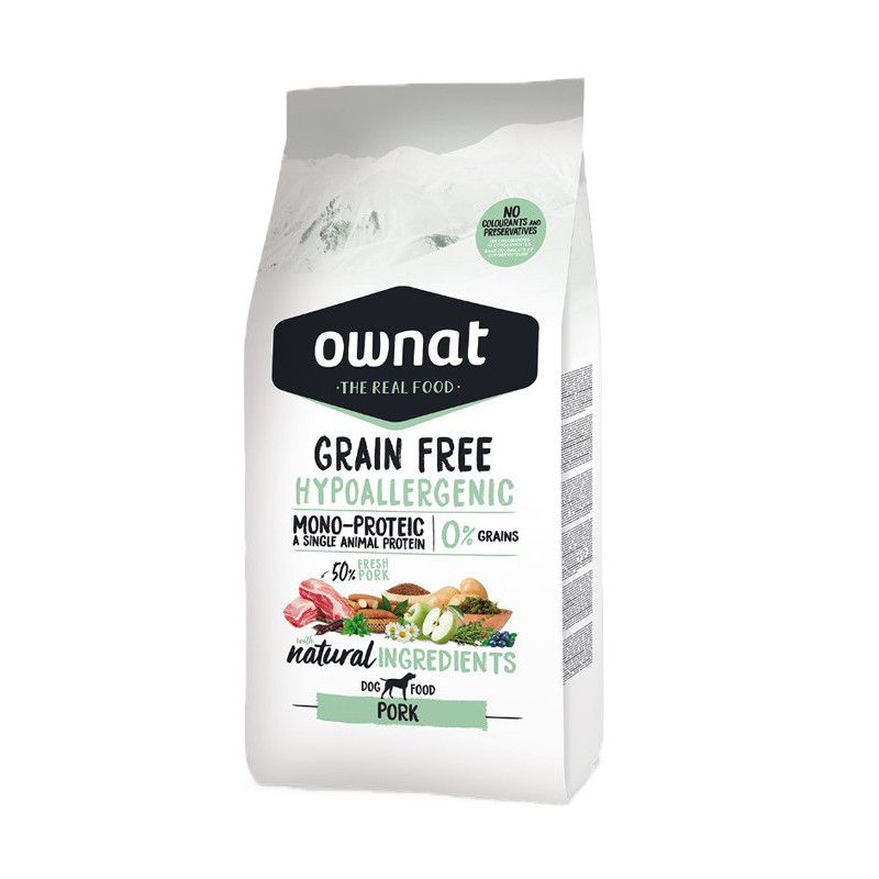 Croquettes Grain Free Hypoallergenic Pork 12kg Ownat