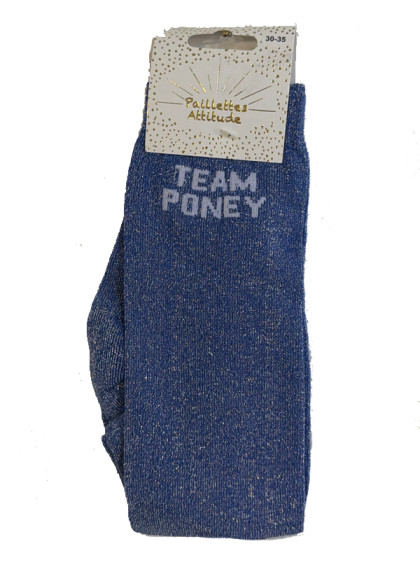 Chaussettes d'équitation enfant pailletées ''Team Poney'' Paillettes Attitude