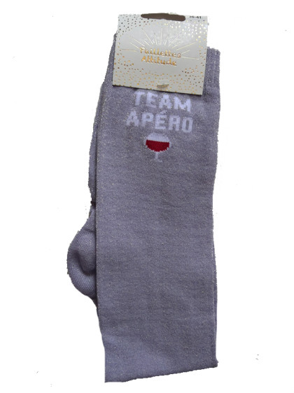 Chaussettes d'équitation pailletées ''Team Apéro'' Paillettes Attitude