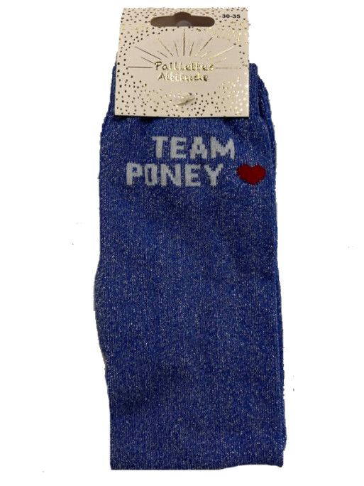Chaussettes d'équitation pailletées ''Team poney'' Paillettes Attitude