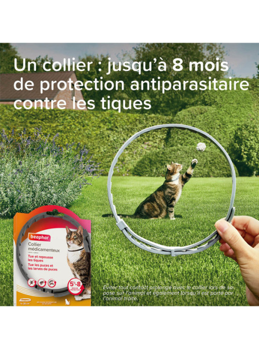 Collier médicamenteux 1.25g + 056g chat Beaphar