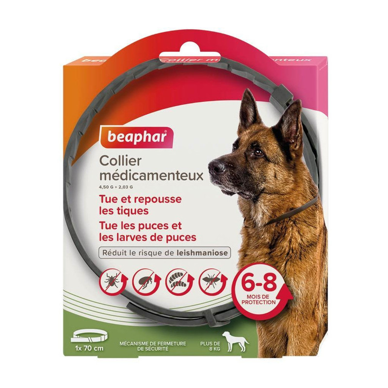 Collier médicamenteux 4.5g + 2.03g chien Beaphar