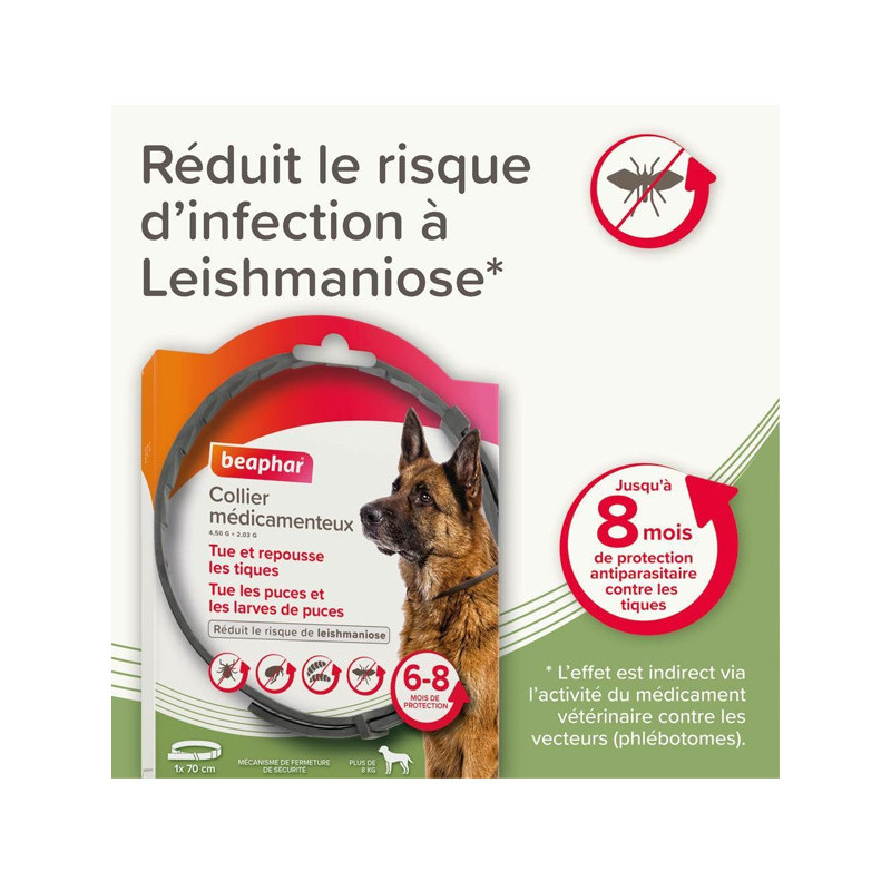 Collier médicamenteux 4.5g + 2.03g chien Beaphar
