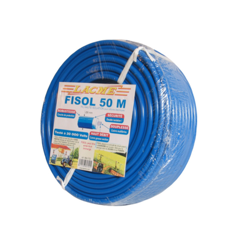 Fil haute tension cuivre Fisol 50m Lacmé