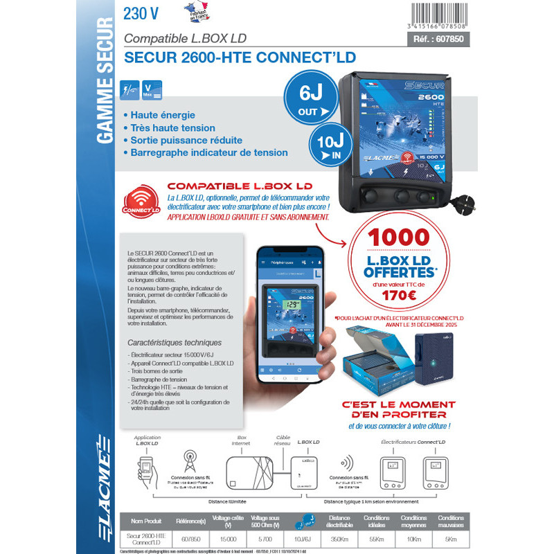 Electrificateur Secur 2600 HTE Connect'LD Lacmé