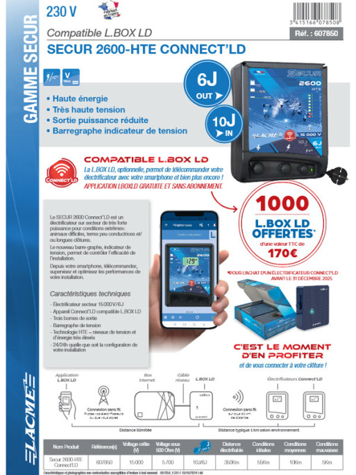 Electrificateur Secur 2600 HTE Connect'LD Lacmé
