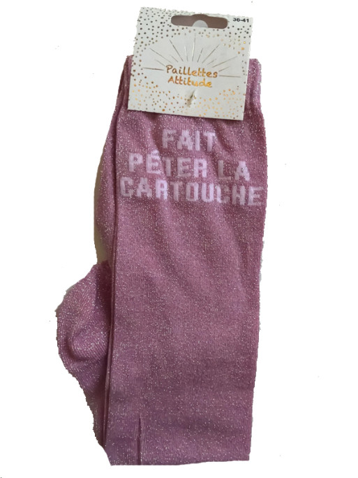 Chaussettes d'équitation pailletées ''Fait péter la cartouche'' Paillettes Attitude