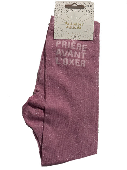 Chaussettes d'équitation pailletées ''Prière avant l'oxer'' Paillettes Attitude