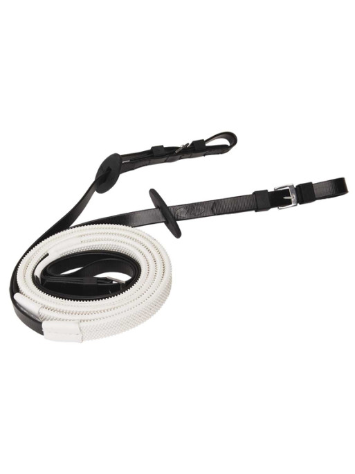 Rênes 16mm grips blanc Zilco