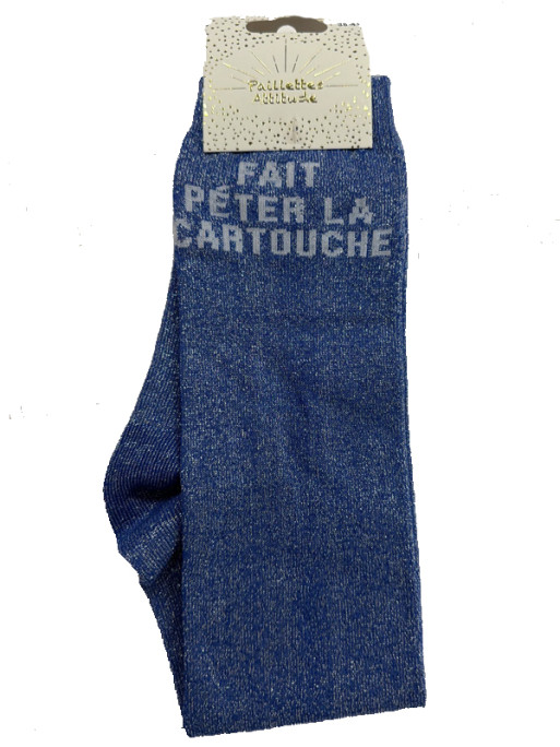 Chaussettes d'équitation pailletées ''Fait péter la cartouche'' Paillettes Attitude
