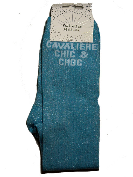 Chaussettes d'équitation pailletées ''Cavallière chic&choc'' Paillettes Attitude
