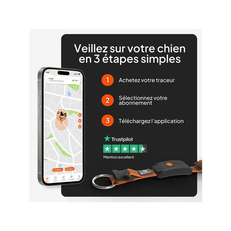 Collier avec traceur GPS XT chien Weenect