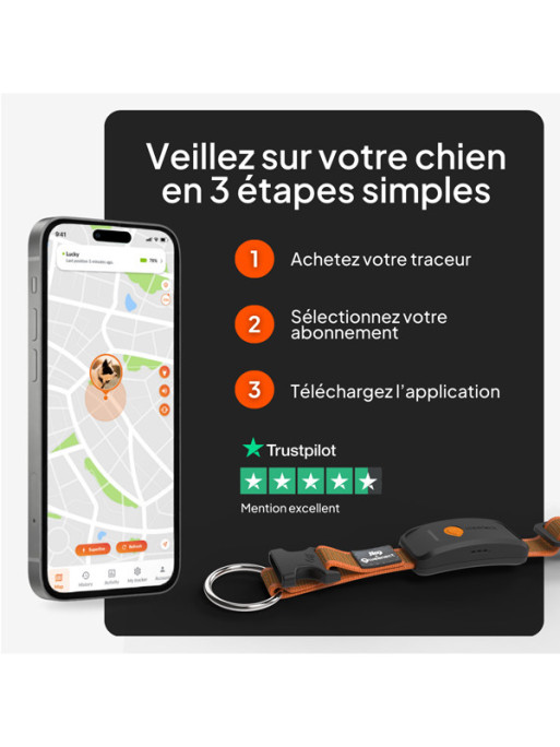 Collier avec traceur GPS XT chien Weenect