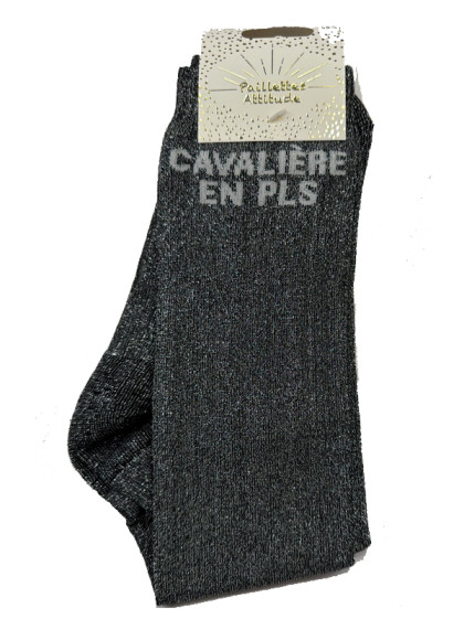 Chaussettes d'équitation pailletées ''Cavalière en PLS'' Paillettes Attitude