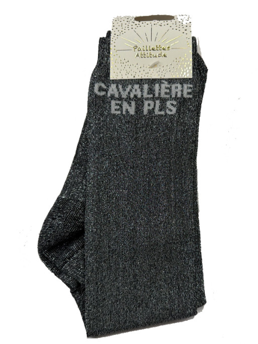 Chaussettes d'équitation pailletées ''Cavalière en PLS'' Paillettes Attitude