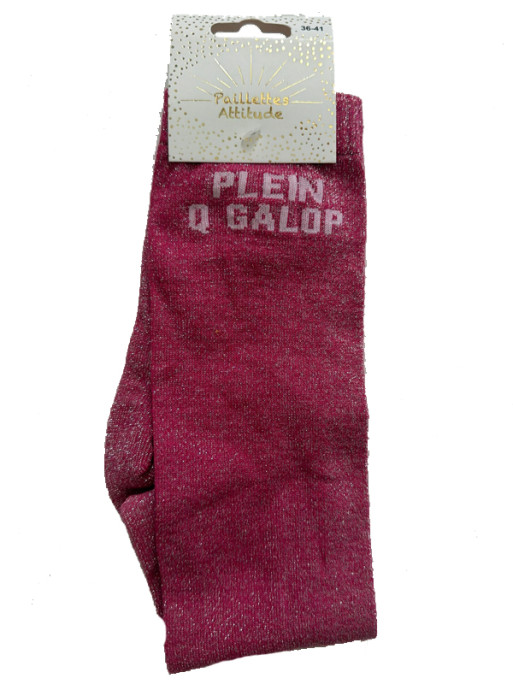 Chaussettes d'équitation pailletées ''Plein Q Galop'' Paillettes Attitude