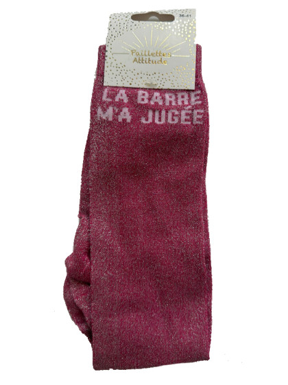 Chaussettes d'équitation pailletées ''La barre m'a jugée'' Paillettes Attitude