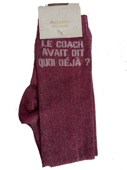 Chaussettes d'équitation pailletées ''Le coach avait dit quoi déjà'' Paillettes Attitude