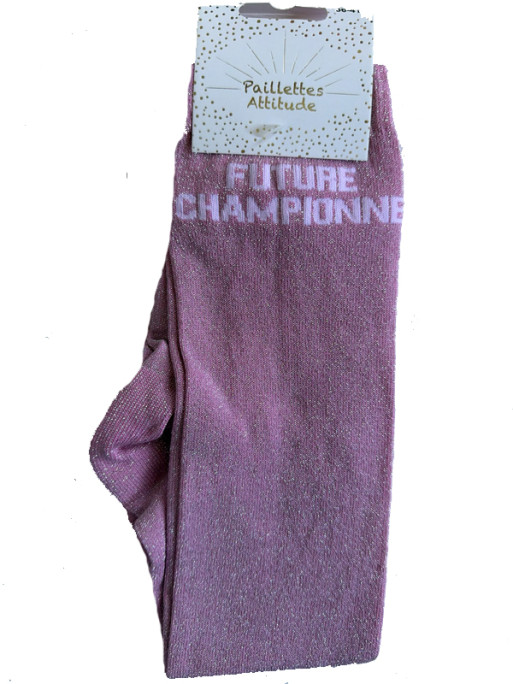 Chaussettes d'équitation pailletées ''Futur Championne'' Paillettes Attitude