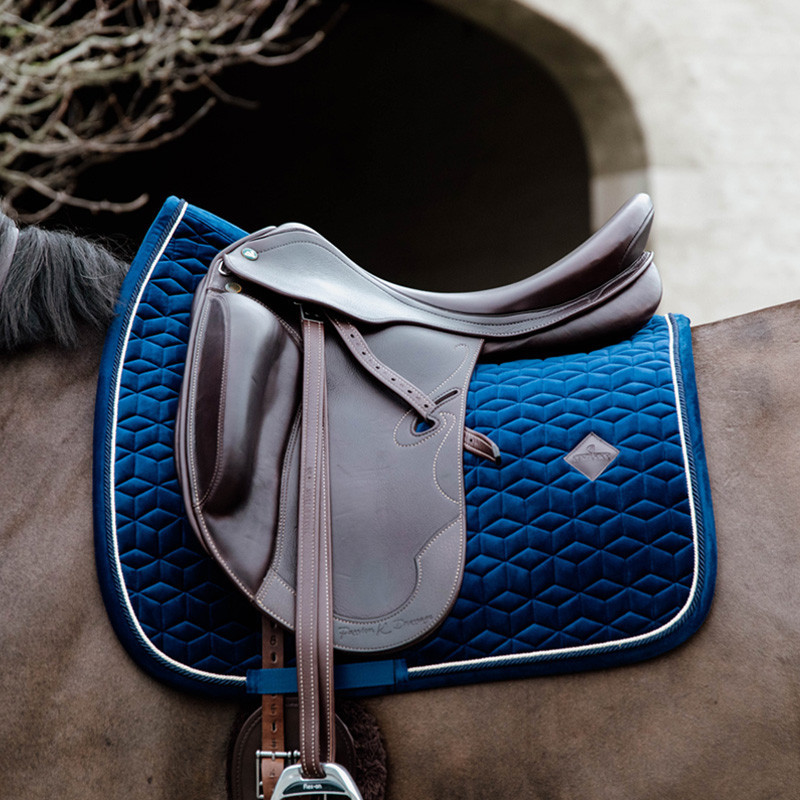 Tapis de selle Basic Velvet Dressage bleu marine Kentucky