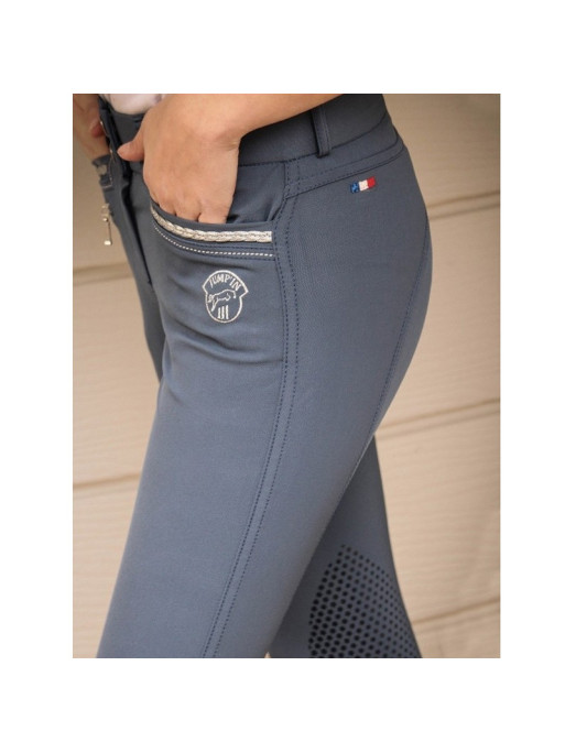 Pantalon d'équitation Junior Fille Marie Jump'In Bleu officier 1 Pantalon d'équitation Junior Fille Marie Jump'In Bleu officier 1